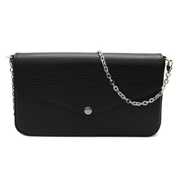 Louis Vuitton Pochette Felicie Epi Leather Noir Black Chain Shoulder Bag - Picture 1 of 6